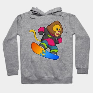 Lion as Snowboarder with Snowboard Hoodie